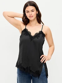 Asymmetrical Lace-Trim Cami Top