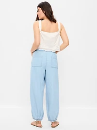 Mid-Rise Pull-On Utility Harem Jeans