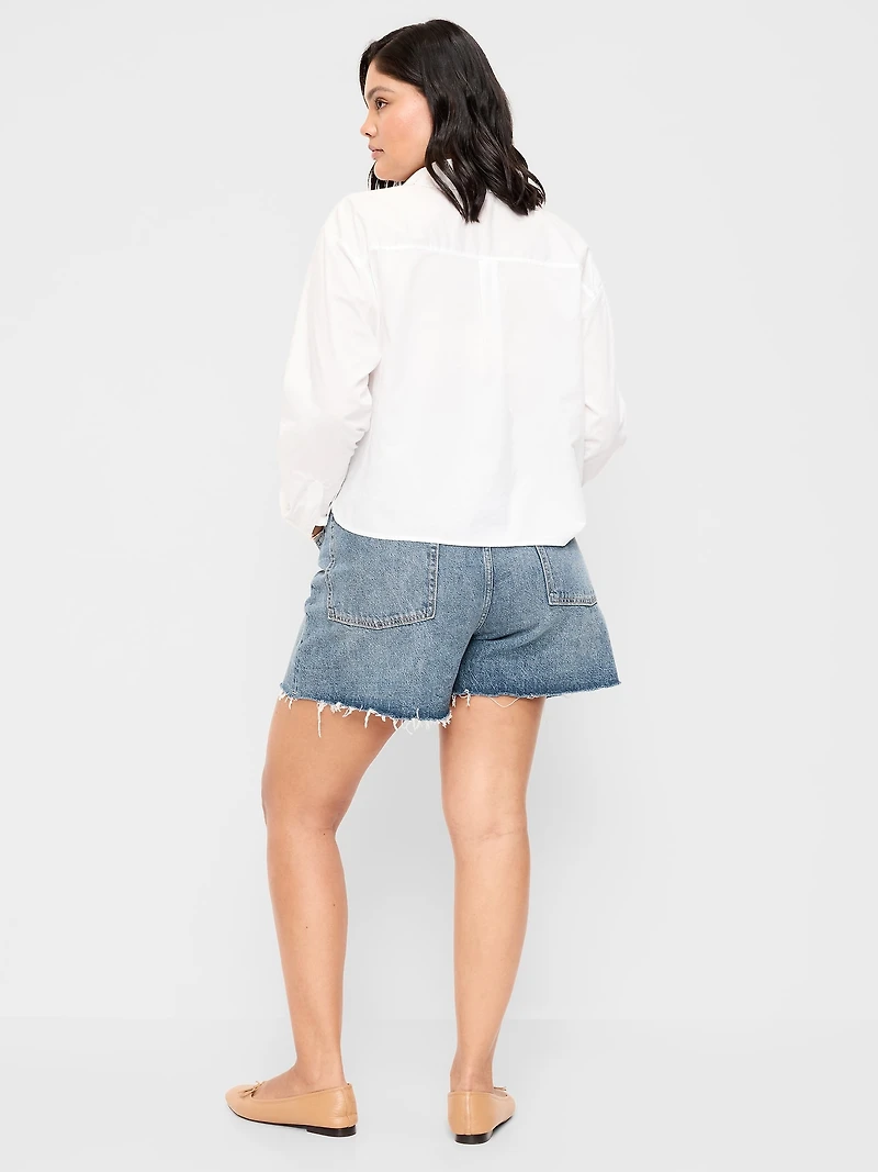 High-Waisted Baggy Shorts -- 5-inch inseam