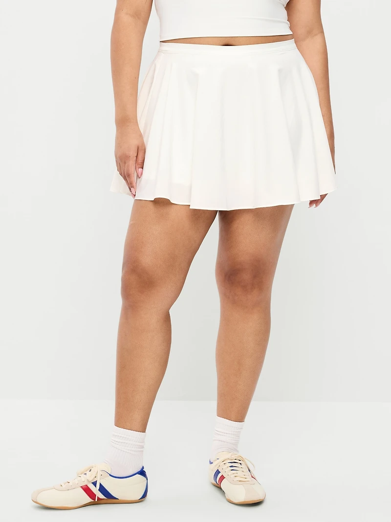 Extra High-Waisted Stretch Woven Swing Skort