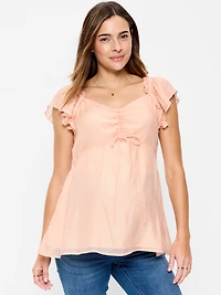 Maternity Ruffle-Sleeve Top