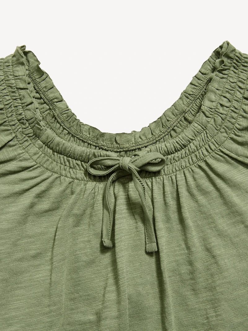 Short-Sleeve Tie-Front Jersey-Knit Top for Girls