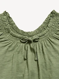 Short-Sleeve Tie-Front Jersey-Knit Top for Girls