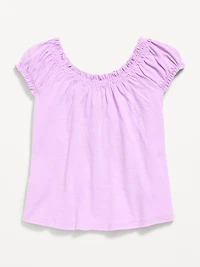 Short-Sleeve Tie-Front Jersey-Knit Top for Girls