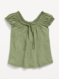 Short-Sleeve Tie-Front Jersey-Knit Top for Girls