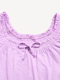 Short-Sleeve Tie-Front Jersey-Knit Top for Girls