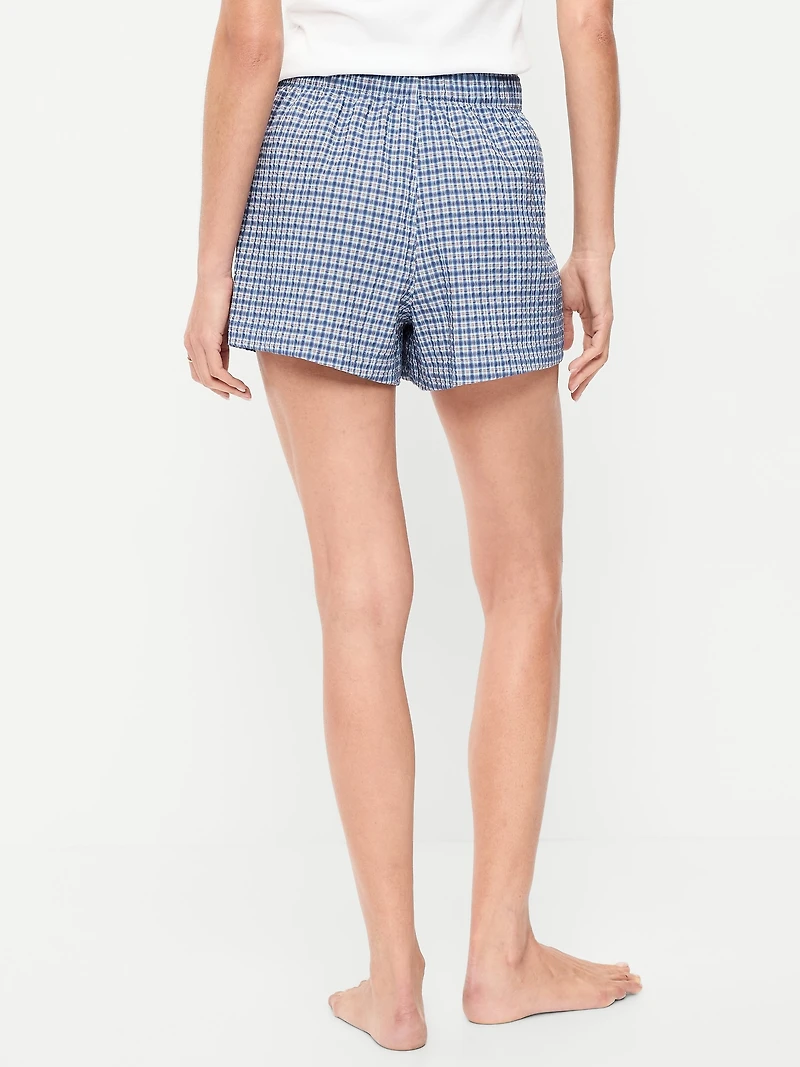 Seersucker Boxer Pajama Shorts