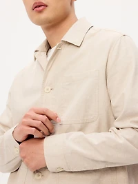 Linen-Blend Chore Jacket