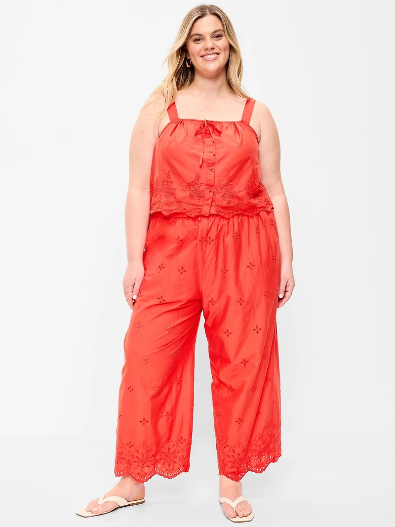 High-Waisted Cut Out Wide-Leg Pant