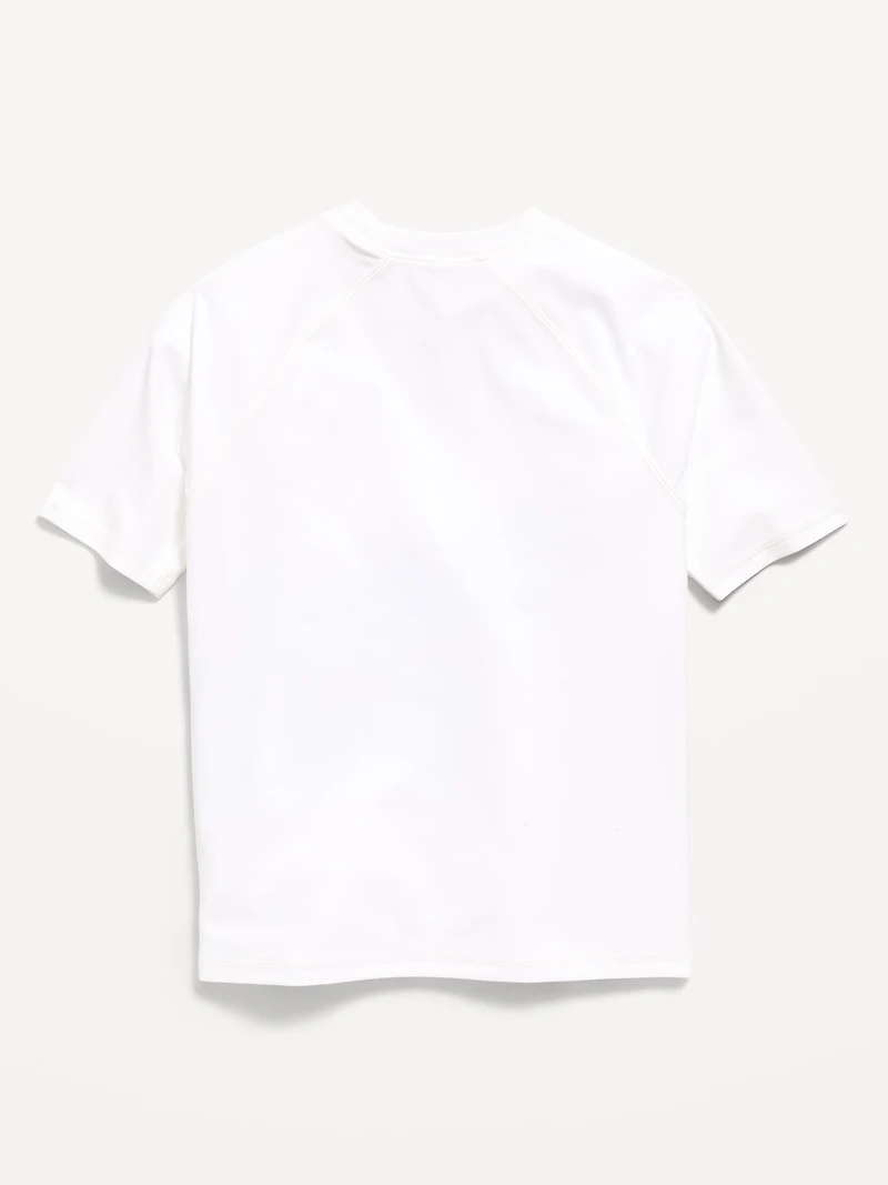 Short-Sleeve Graphic Rashguard Swim Top for Boys