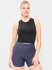 Seamless Fitted High-Neck Crop Top