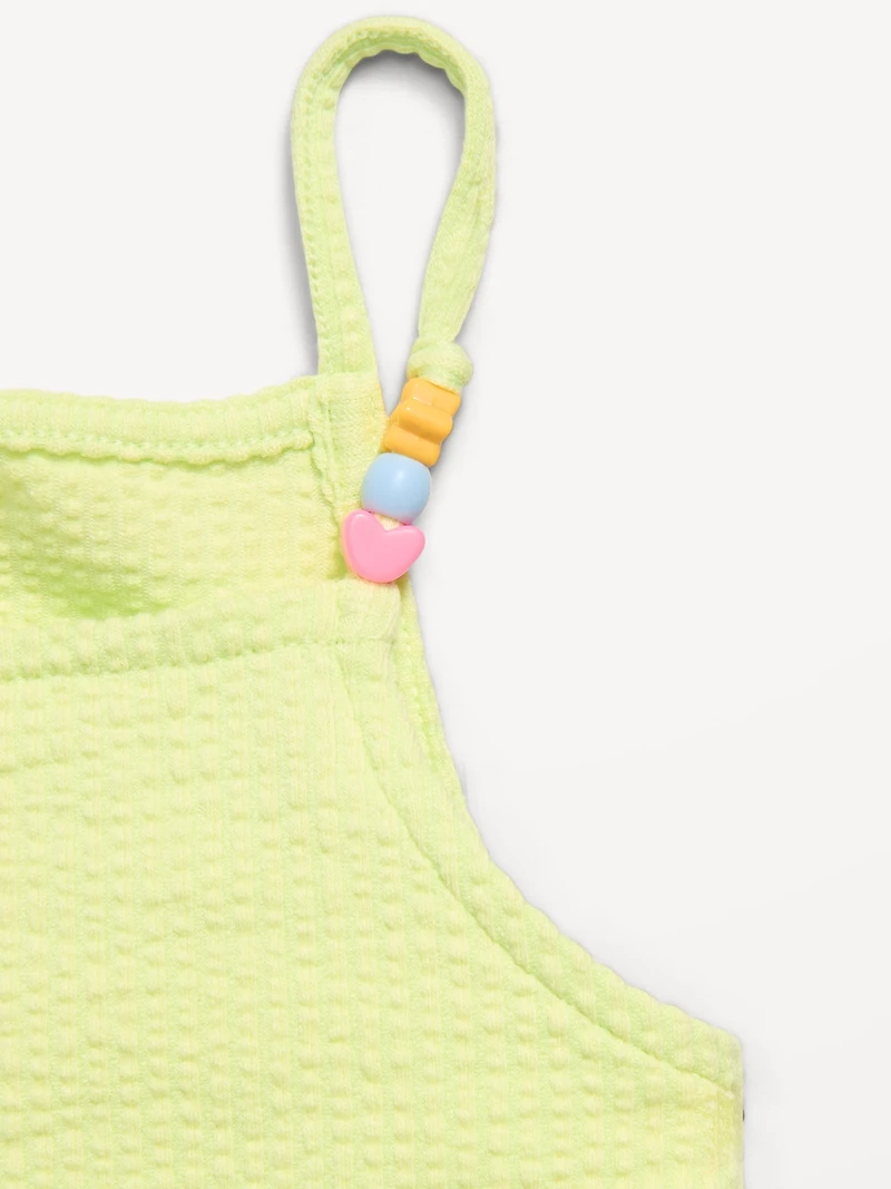 Textured Ruffle-Trim Tank Top and Shorts Set for Toddler Girls