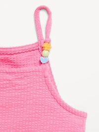 Textured Ruffle-Trim Tank Top and Shorts Set for Toddler Girls