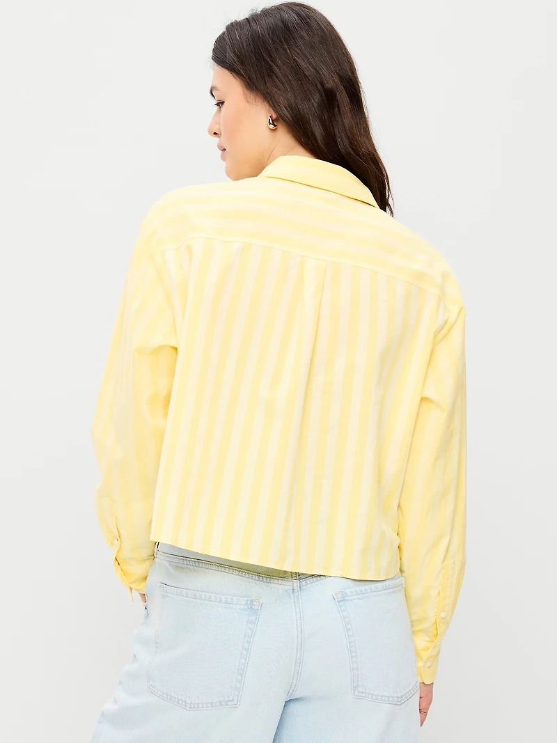 Cropped Button-Down Shirt