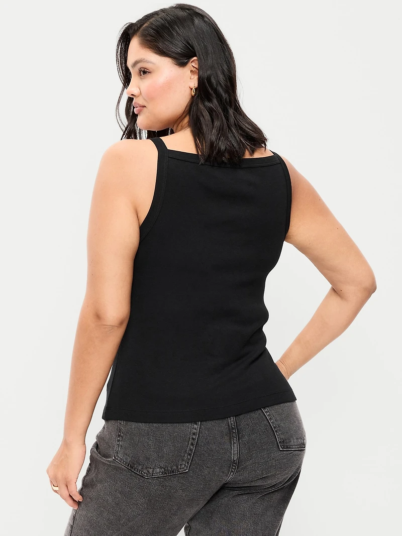 Snug Apron-Neck Tank Top