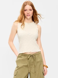 Sleeveless Smocked Tank Top