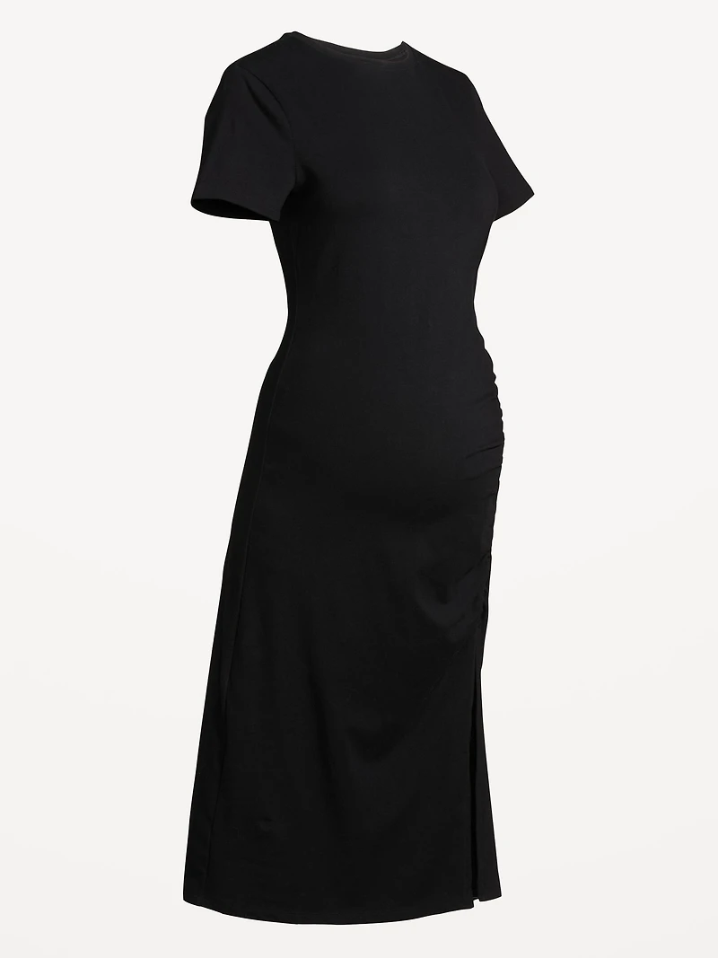 Maternity Short-Sleeve Ruched Dress