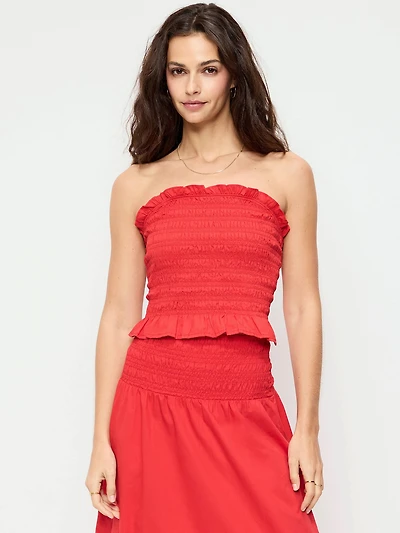 Smocked Bodice Tube Top