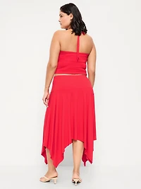 Handkerchief Hem Midi Skirt