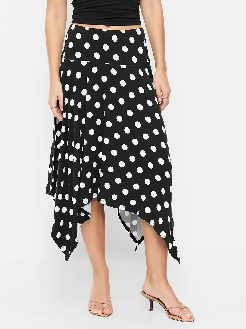 Handkerchief Hem Midi Skirt