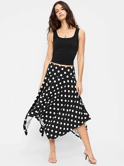 Handkerchief Hem Midi Skirt