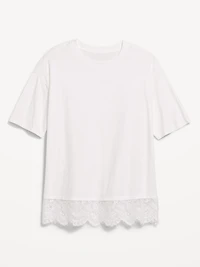 Oversized Lace Hem T-Shirt