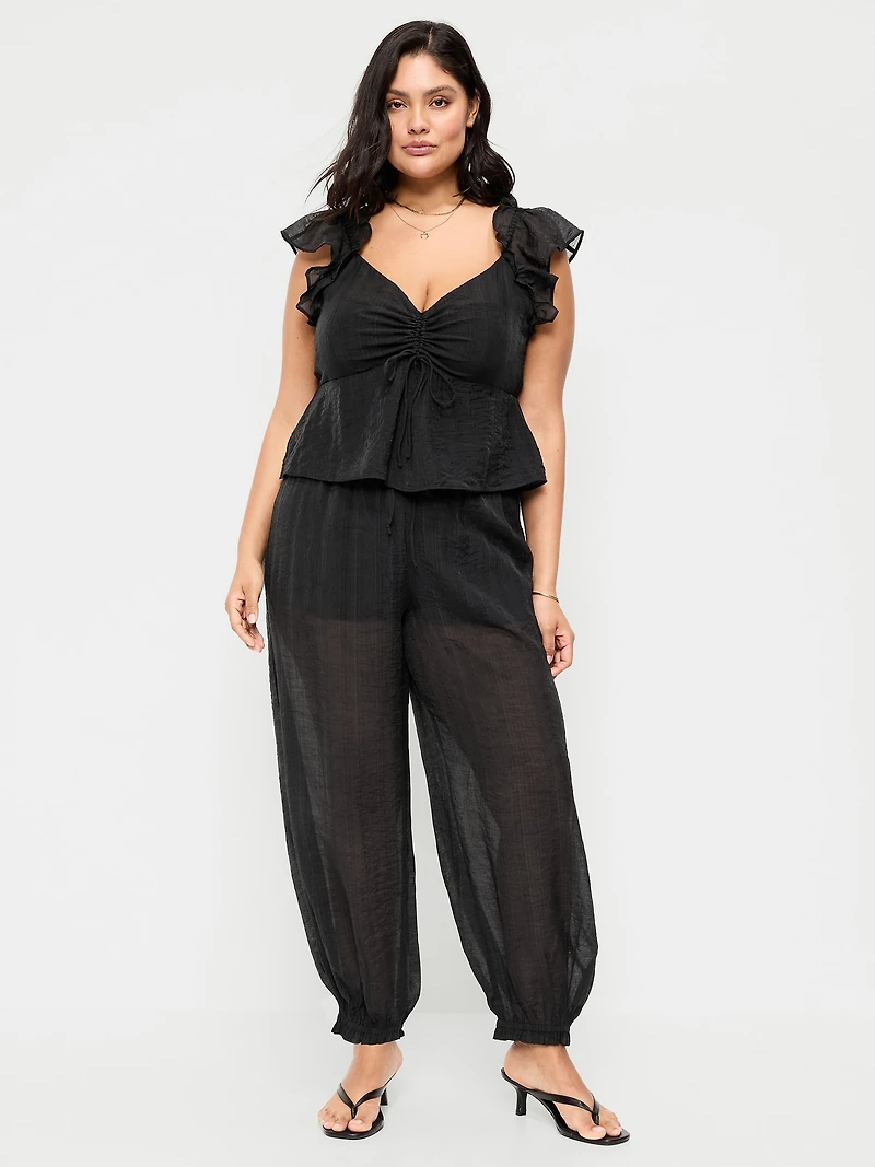 High-Waisted Chiffon Harem Pants