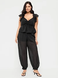 High-Waisted Chiffon Harem Pants