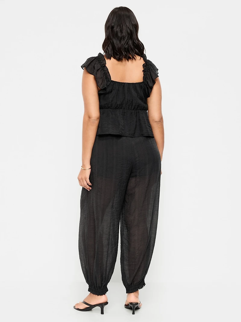 High-Waisted Chiffon Harem Pants