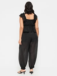 High-Waisted Chiffon Harem Pants