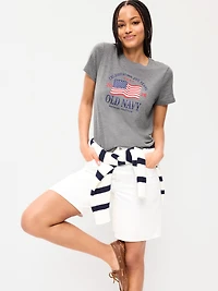 Crew-Neck Flag Graphic T-Shirt