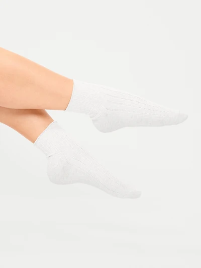 Ribbed Quarter-Crew Socks 2-Pack