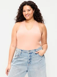 Ribbed Loop-Back Halter Top