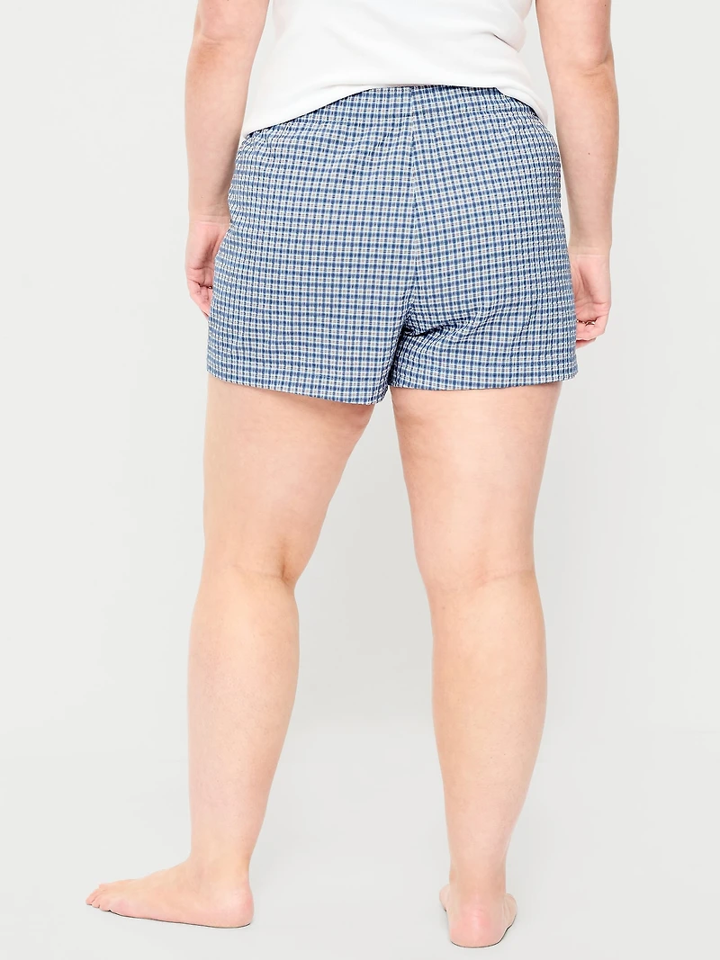Seersucker Boxer Pajama Shorts