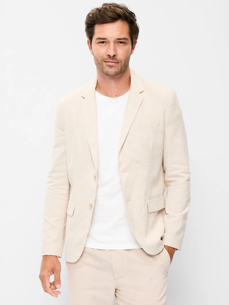 Relaxed Unlined Linen-Blend Blazer