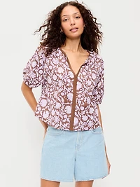 Short-Sleeve Beaded Top