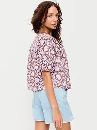 Short-Sleeve Beaded Top
