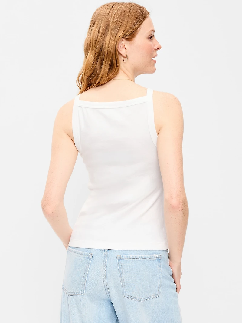 Snug Apron-Neck Tank Top