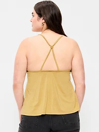 Strappy-Back Shimmer Swing Tank Top
