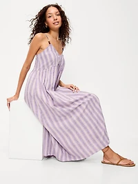 Sleeveless Beaded Boho Maxi Dress