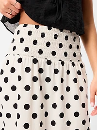 Twill Smocked-Waist Maxi Skirt