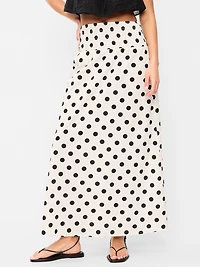 Twill Smocked-Waist Maxi Skirt