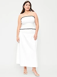 Smocked-Waist Maxi Skirt