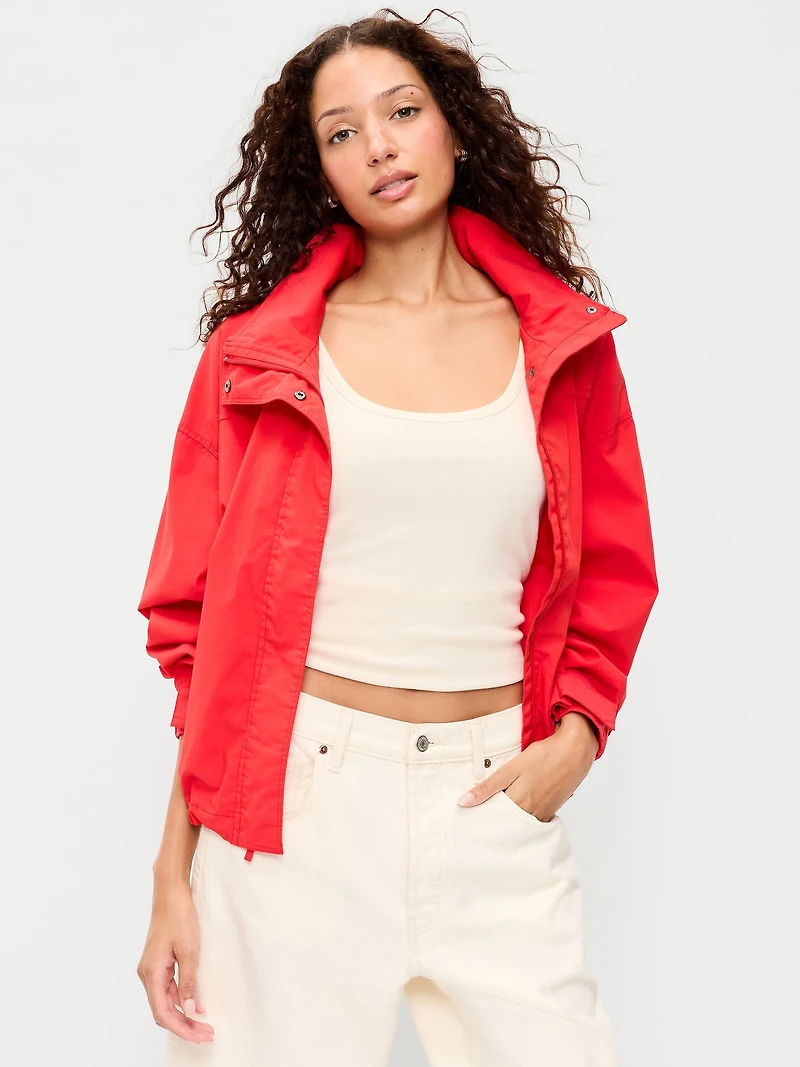 Full-Zip Poplin Jacket