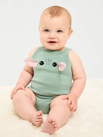 Star Wars™ Grogu Sleeveless Sweater-Knit One-Piece Romper for Baby