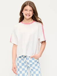 Oversized Short-Sleeve Cropped T-Shirt for Girls