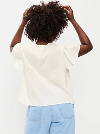 Short-Sleeve Embroidered Trousseau Top