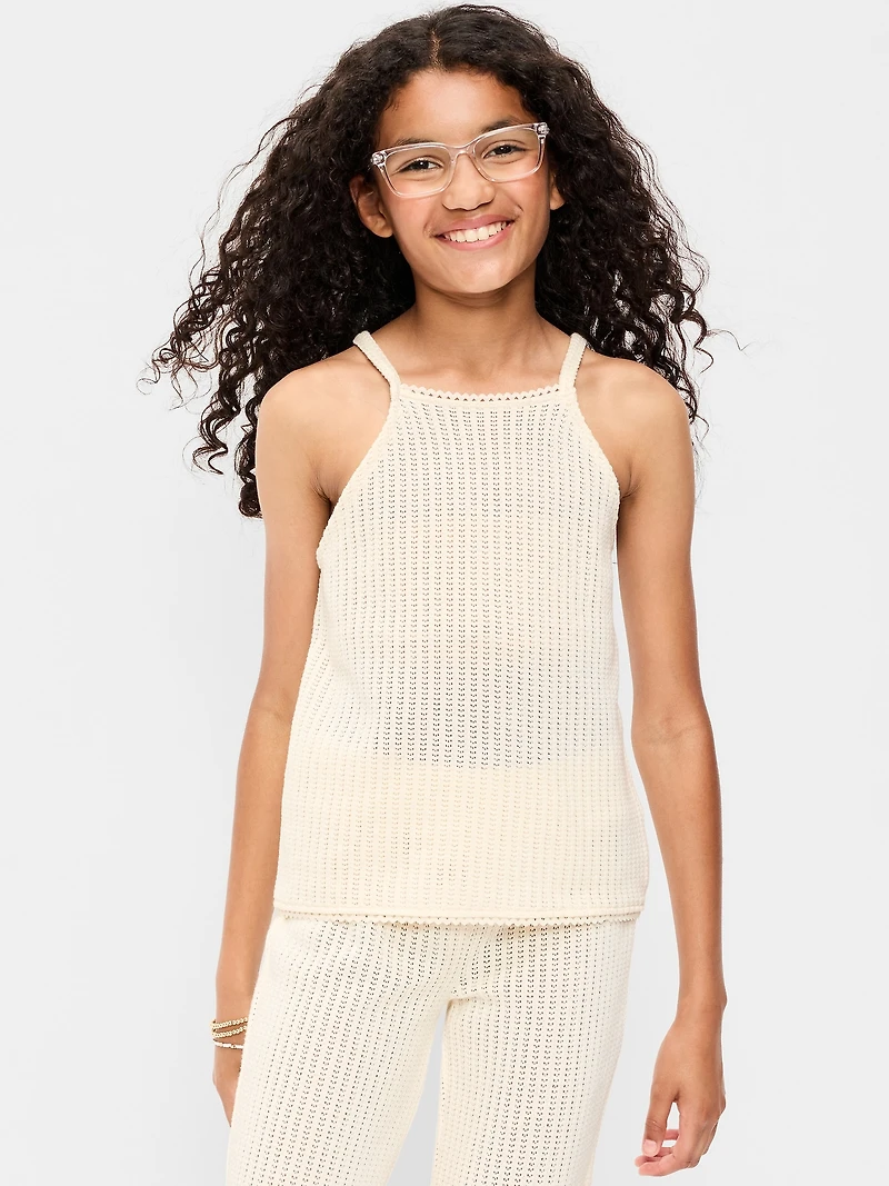 Sleeveless Jacquard Knit Top for Girls