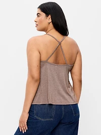 Strappy-Back Shimmer Swing Tank Top