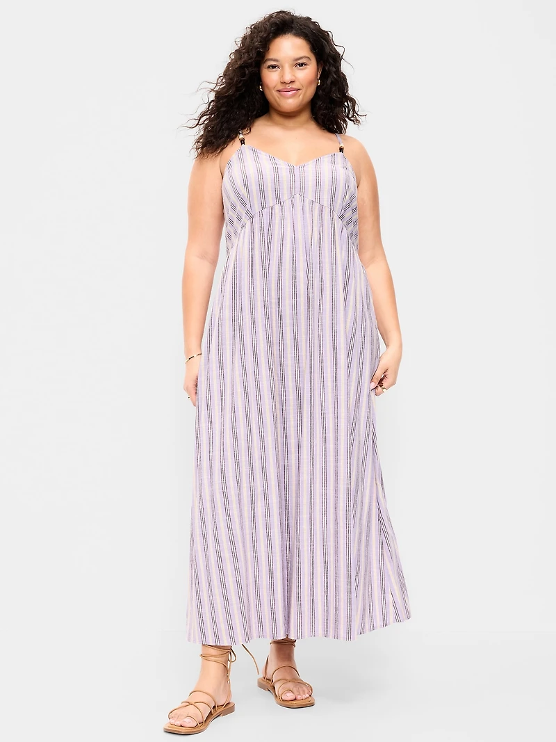 Sleeveless Beaded Boho Maxi Dress